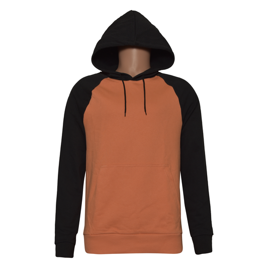 Men Two Tone Raglan Sleeve Drawstring Hoodie