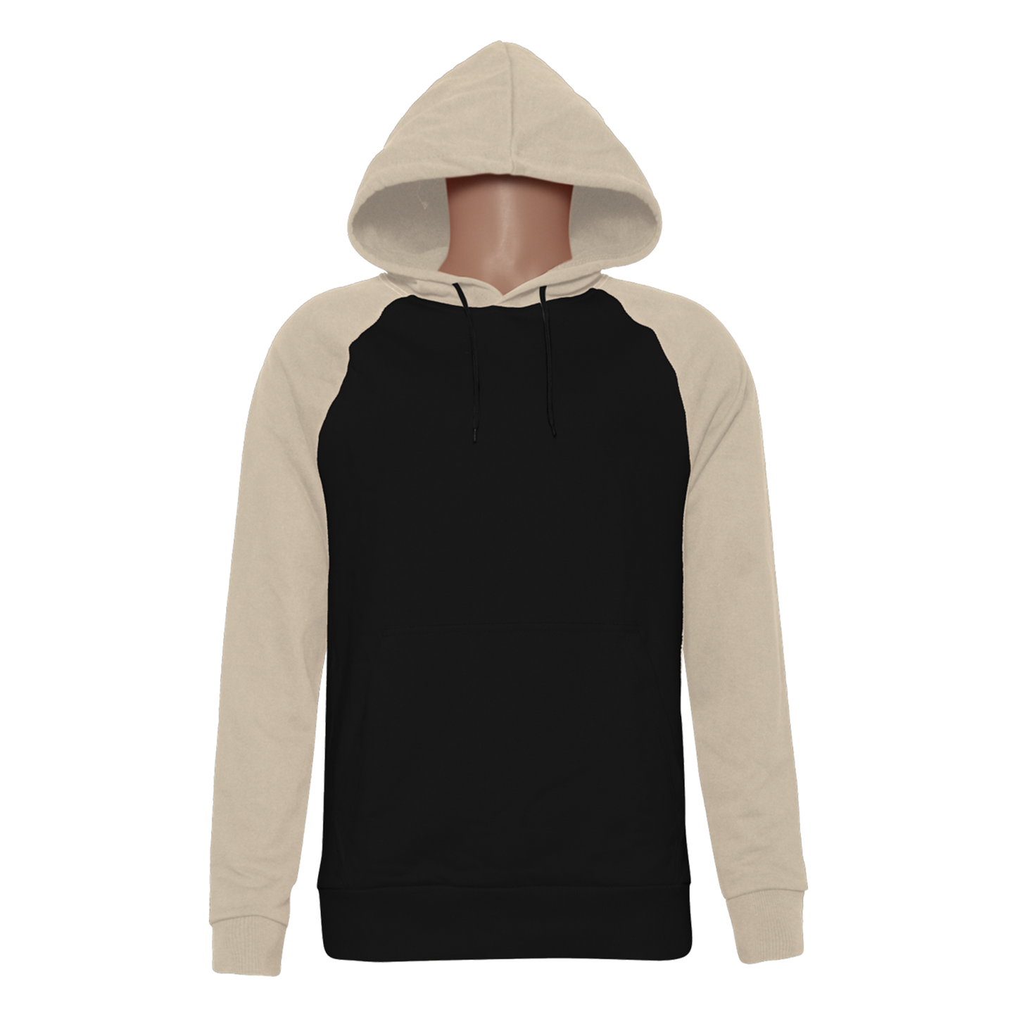 Men Two Tone Raglan Sleeve Drawstring Hoodie